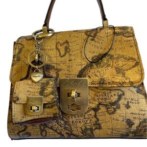 Patricia Nash Carisbrooke European Map Print Satchel - NWT ***